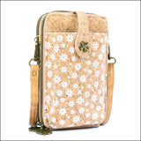 Floral Cork Crossbody Phone Bag for Women – Double Zipper BAGD-605 Flash Sales