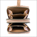 Floral Cork Crossbody Phone Bag for Women – Double Zipper BAGD-605 Flash Sales