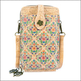 Floral Cork Crossbody Phone Bag for Women – Double Zipper BAGD-605 H Flash Sales