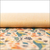 Illustrated Whale & Coral Cork Fabric COF-634 cork fabric