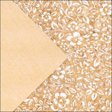 Natural Cork Fabric with White Floral Print COF-630 cork fabric