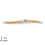 Adjustable Handmade Cork & Ceramic Bead Bracelet