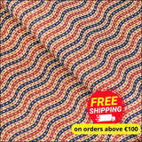 U.S.A. Collection: Natural Cork Fabric with United States of America Blue and Red Flag Stars Pattern COF-797 1/2M