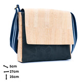 Corkadia Men's Natural & Black Cork Crossbody Bag