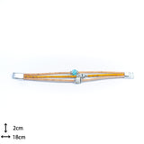 Adjustable Handmade Cork & Ceramic Bead Bracelet