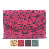 Chic Red Geometric Crossbody Clutch