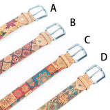 Floral Print Cork Women's Belt Width of 3.3 cm L-1028