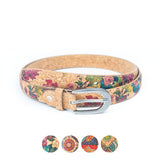 Floral Print Cork Women's Belt Width of 2.8cm L-1026