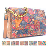 Printed Cork Messenger Bag