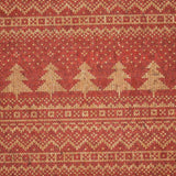 Natural cork Christmas Fabric Collection Red christmas fir tree pattern COF-329 - CORKADIA