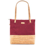 Floral Cork & Red Tote