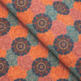 Flower pattern cork fabric cork sheet korkstoff COF-310 - CORKADIA