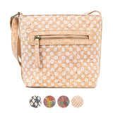 Floral cork leather shoulder bag