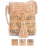 Cork Crossbody Bag with Gold Accents