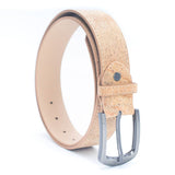 Eco-Friendly Men's Cork Belt with large silver buckle