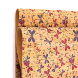 cork fabrics with dragonfly pattern