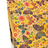 Colourful butterflies and flowers pattern Cork Fabric COF-255 - CORKADIA