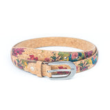 Floral Print Cork Women's Belt Width of 2.8cm L-1026