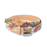 Floral Print Cork Women's Belt Width of 3.3 cm L-1028