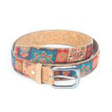 Floral Print Cork Women's Belt Width of 3.3 cm L-1028