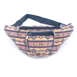 Eco-Friendly Waist Bag: 16 Cork Prints, Multi-pocket