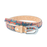 Floral Print Cork Women's Belt Width of 2.8cm L-1026