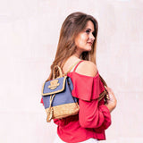 Azure Cork and Cotton Backpack BAG-2078-A