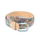 Floral Print Cork Women's Belt Width of 3.3 cm L-1028