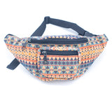 Eco-Friendly Waist Bag: 16 Cork Prints, Multi-pocket