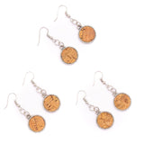 Natural cork earrings handmade women's earrings ER-025 - CORKADIA