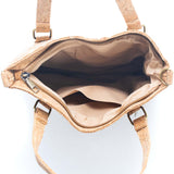 Natural cork women handbag with pattern