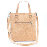 Natural cork women handbag with pattern