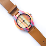 bamboo watches with multicolour face