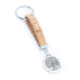 Tree pendant simple colorful cork handmade keychain