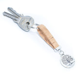 Tree pendant simple colorful cork handmade keychain