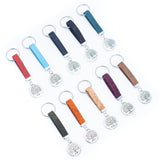 Tree pendant simple colorful cork handmade keychain