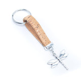 Dragonfly pendant colorful cork keychain  I-067