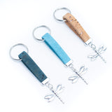 Dragonfly pendant colorful cork keychain  I-067
