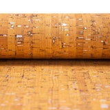 Light yellow with silver cork textile sheet fabric for wholesale