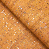 Light yellow with silver cork textile sheet fabric for wholesale