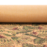 Palm leaves and floral pattern cork fabric for wholesale