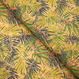 Bamboo leaves pattern material / Made from Sustainable Cork fabric COF-374 - CORKADIA
