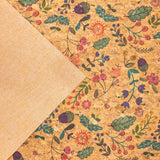 Bird, hazelnut, and leaves fabric