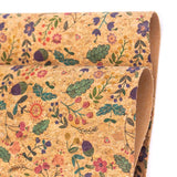 Bird, hazelnut, and leaves fabric