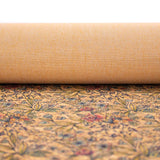 Green leaves and flowers pattern Cork fabric COF-381 - CORKADIA