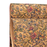 Green leaves and flowers pattern Cork fabric COF-381 - CORKADIA
