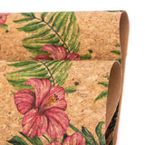 Large flower and palm leaves pattern Cork fabric COF-393 - CORKADIA