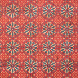 Red geometric cork material