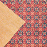 Red geometric cork material
