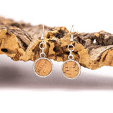 Natural cork earrings handmade women's earrings ER-025 - CORKADIA